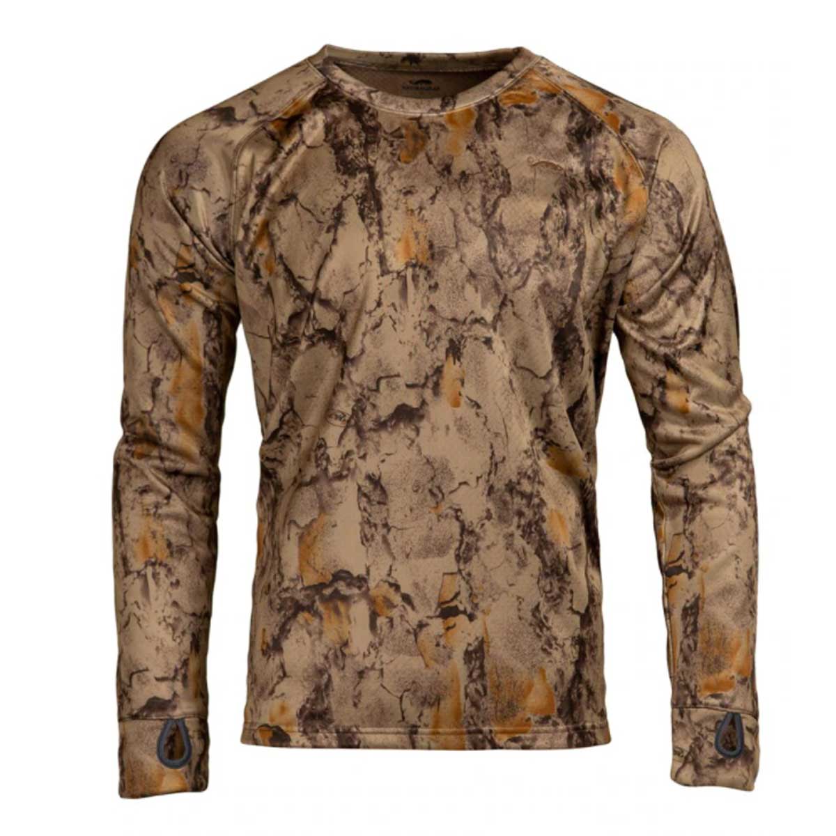 NATURAL GEAR FULL DRAW MID-WEIGHT GRID BACK FLEECE CREW TOP main photo.