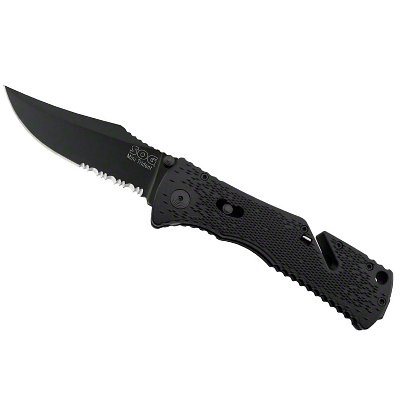 SOG MINI TRIDENT BLACK TINI ASSISTED OPENING KNIFE SOG MINI TRIDENT BLACK TINI ASSISTED OPENING KNIFE