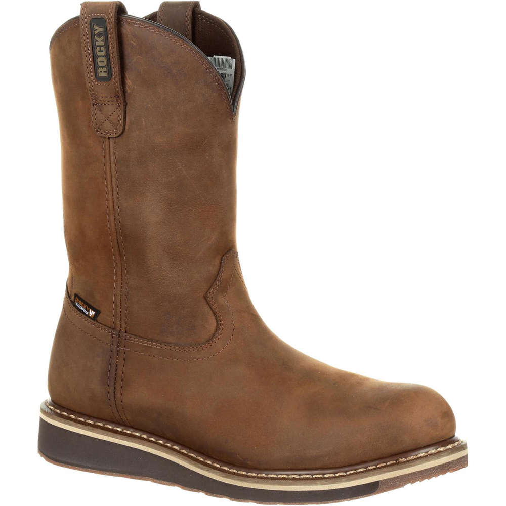 ROCKY BOOTS CODY STEEL TOE WATERPROOF BROWN WESTERN BOOT main photo.