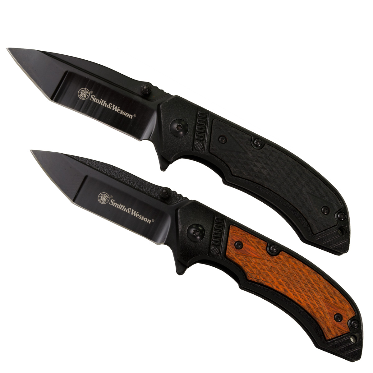 SMITH & WESSON PISTOL GRIP FOLDING KNIFE 2 PACK COMBO main photo.