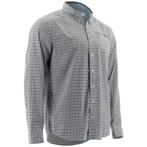 HUK SANTIAGO LIGHTWEIGHT PLAID LONG SLEEVE BUTTON UP SHIRT main photo.