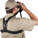 Allen Deluxe Molded Binocular Strap Harness - On Model With Bino