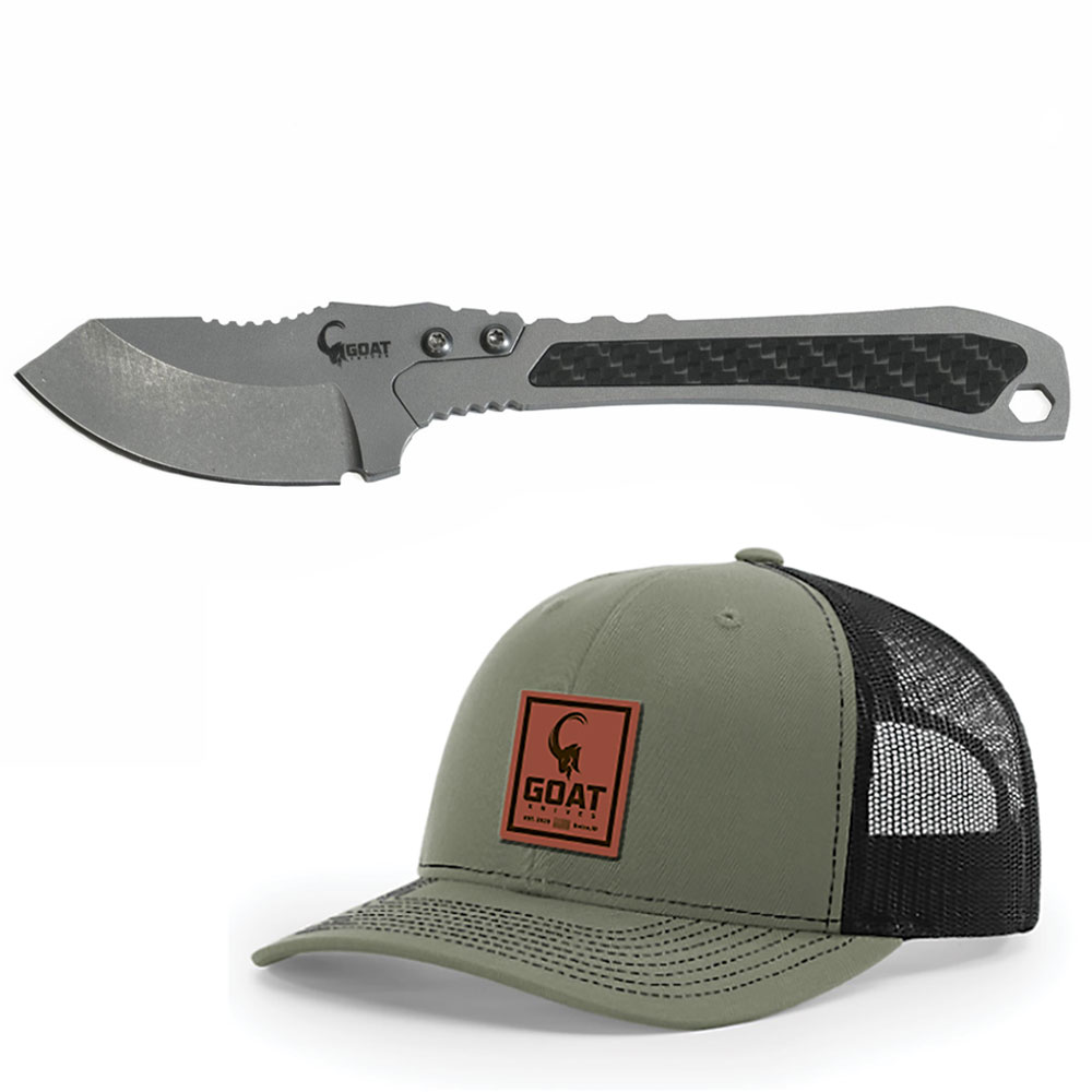 GOAT KNIVES FLESHING FIXED BLADE KNIFE WITH HAT main photo.