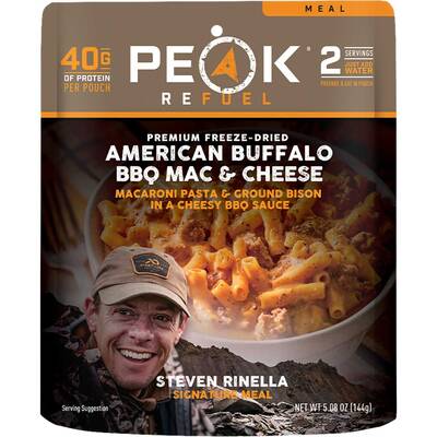 PEAK REFUEL STEVEN RINELLA SIGNATURE BUFFALO BBQ MAC N CHEESE FREEZE DRIED MEAL - Today Only!