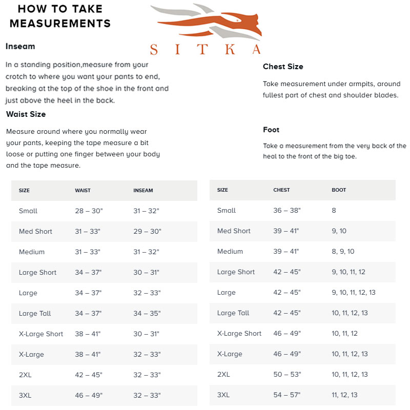 Sizing Chart